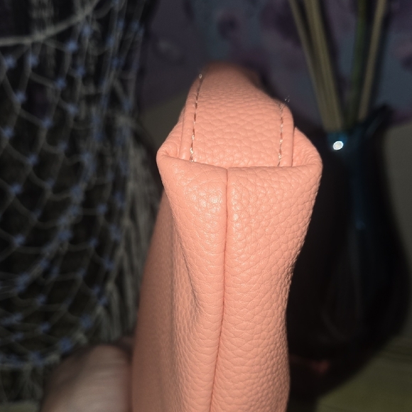 Nanette Lepore Peach Pebbled Leather Crossbody Bag - Picture 7 of 13